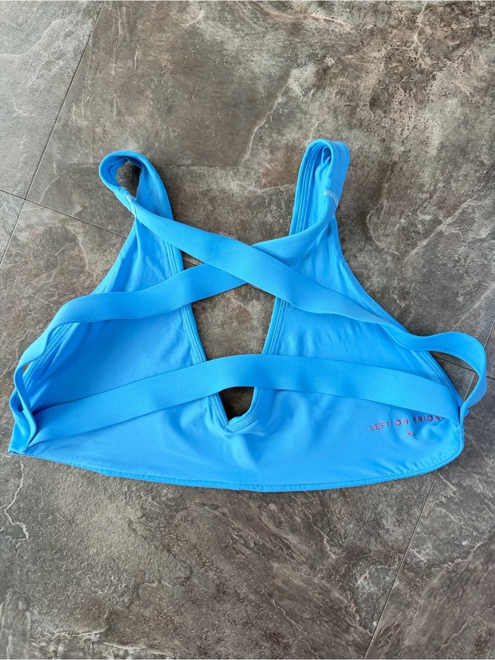 Left On Friday La Crosse Top Hi Hi Bottom Bikini Set Blue XL